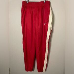 Vintage Nike Pants Mens L Red Tear Away Warmup Windbreaker Satin Button Sides